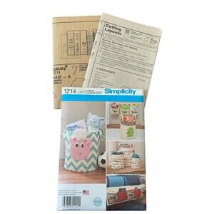 Simplicity 1214 Uncut Sewing Pattern Storage Bins Organizers Toy Kids Room